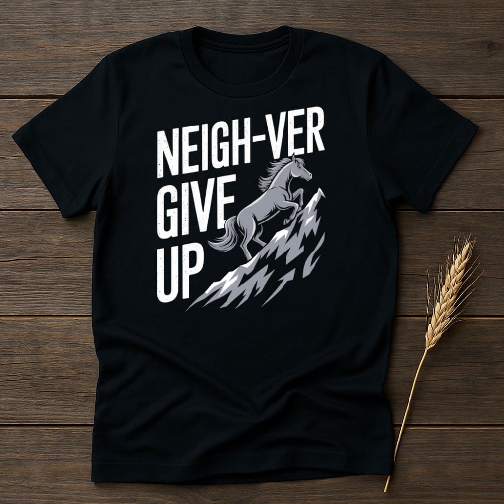 My Designs Physical Item S / Black Neigh-ver Give Up T-Shirts