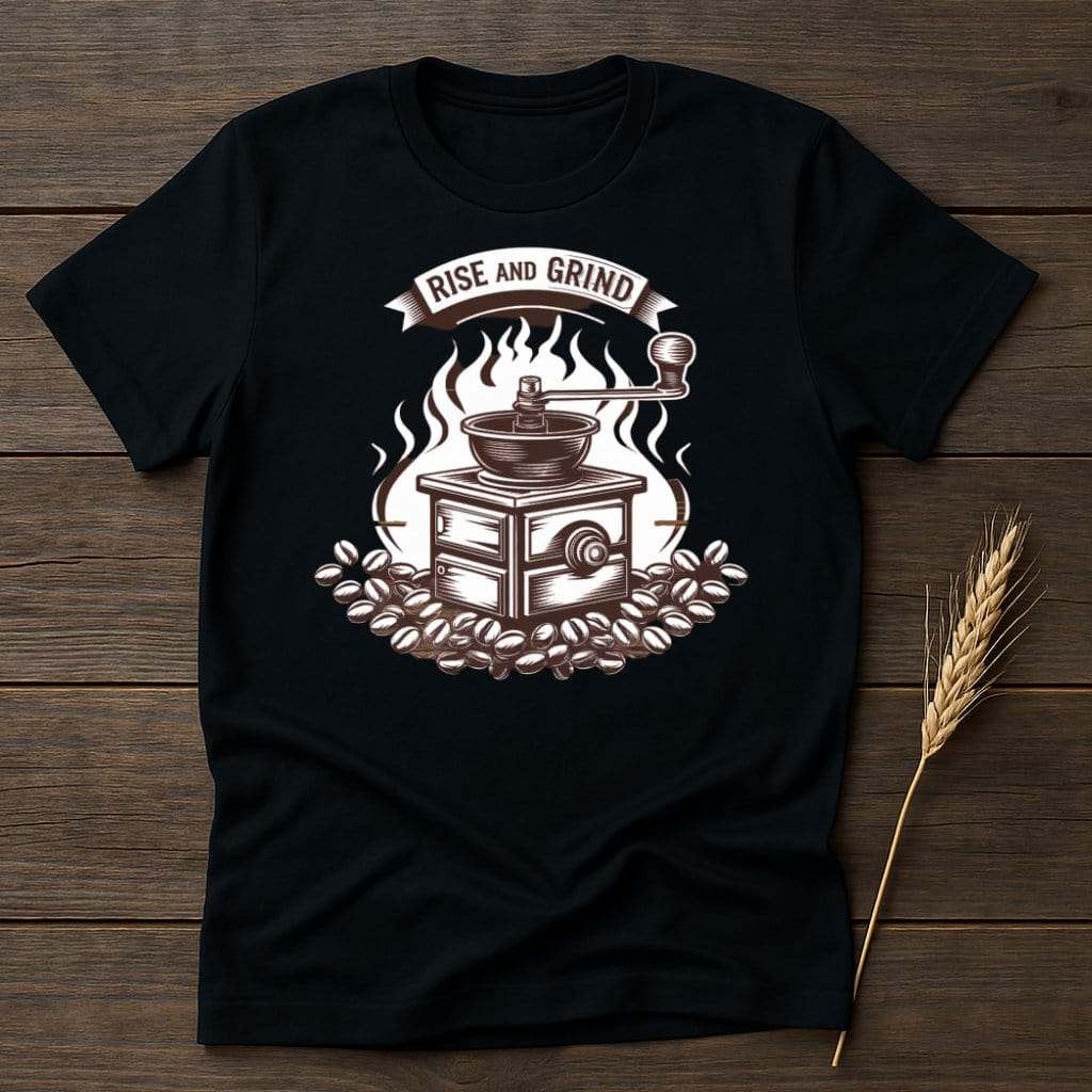 My Designs Physical Item S / Black Rise and Grind Coffee T-Shirts