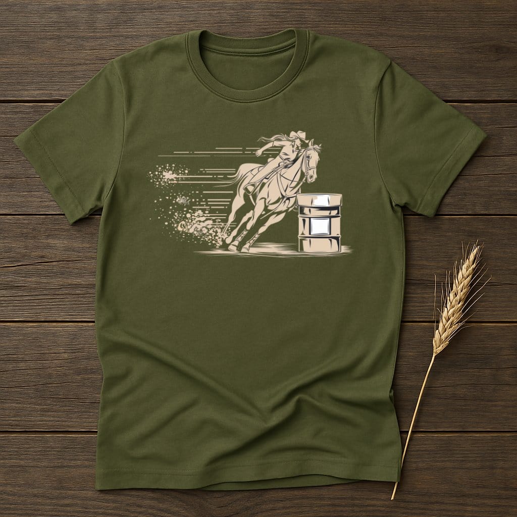 My Designs Physical Item S / Military Green Horse Racing Rodeo Cowboy Western T-Shirts