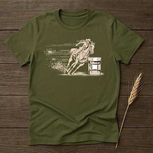 My Designs Physical Item S / Military Green Horse Racing Rodeo Cowboy Western T-Shirts