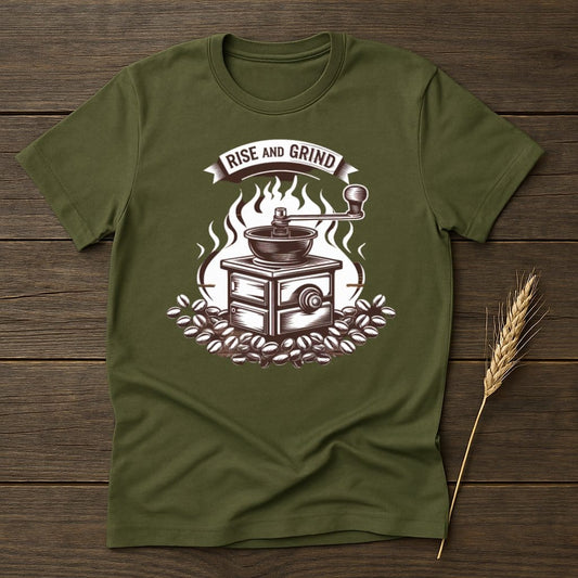 My Designs Physical Item S / Military Green Rise and Grind Coffee T-Shirts