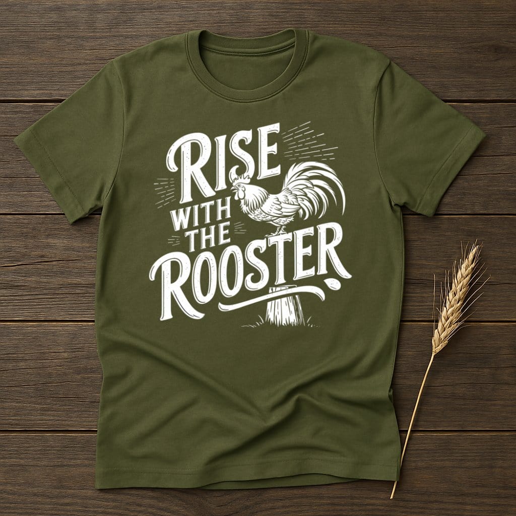 My Designs Physical Item S / Military Green Rise with the Rooster T-Shirts