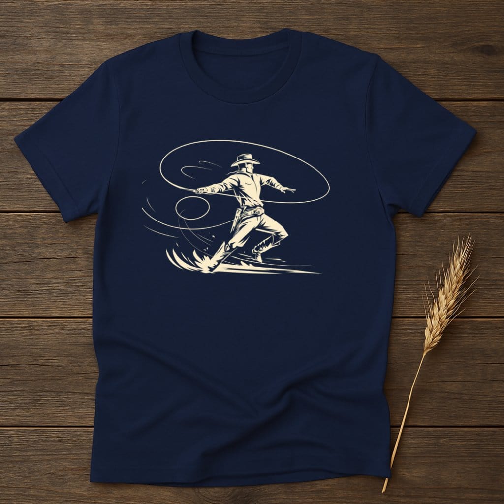My Designs Physical Item S / Navy Cowboy Roping Lasso Southwestern Style Graphic T-Shirts