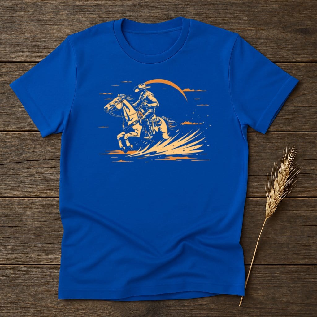 My Designs Physical Item S / Royal Cowboy Riding Galloping Horse Graphic T-Shirts