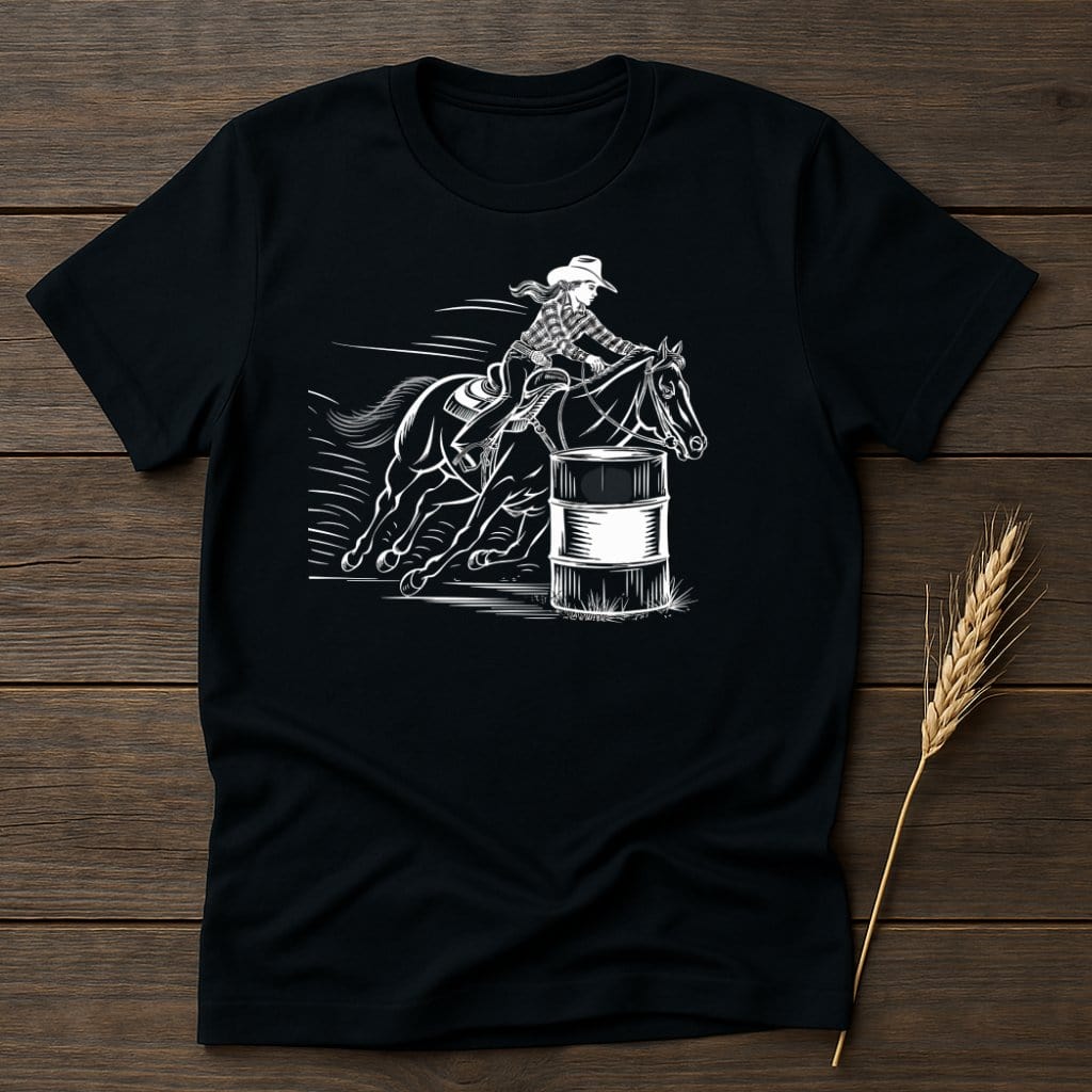 My Designs Silhouette Shirt S / Black Barrel Racing Equestrian Horse T-Shirts