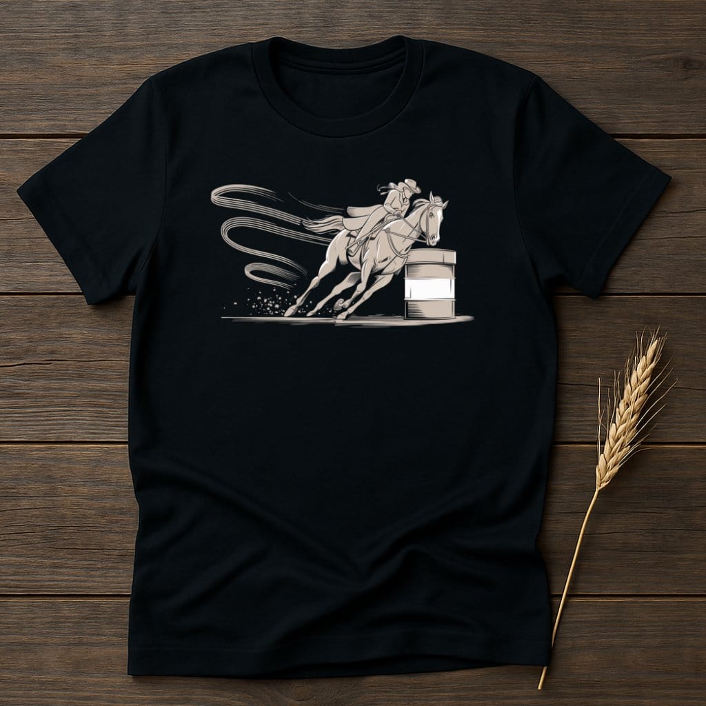My Designs Silhouette Shirt S / Black Barrel Racing Rodeo Graphic T-Shirts