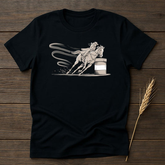 My Designs Silhouette Shirt S / Black Barrel Racing Rodeo Graphic T-Shirts
