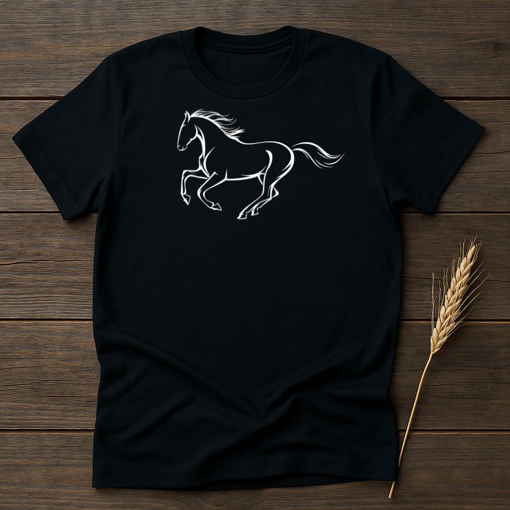 My Designs Silhouette Shirt S / Black Galloping Horse T-Shirts