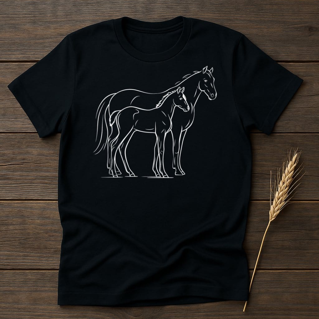 My Designs Silhouette Shirt S / Black Horse and Foal T-Shirts