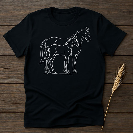 My Designs Silhouette Shirt S / Black Horse and Foal T-Shirts