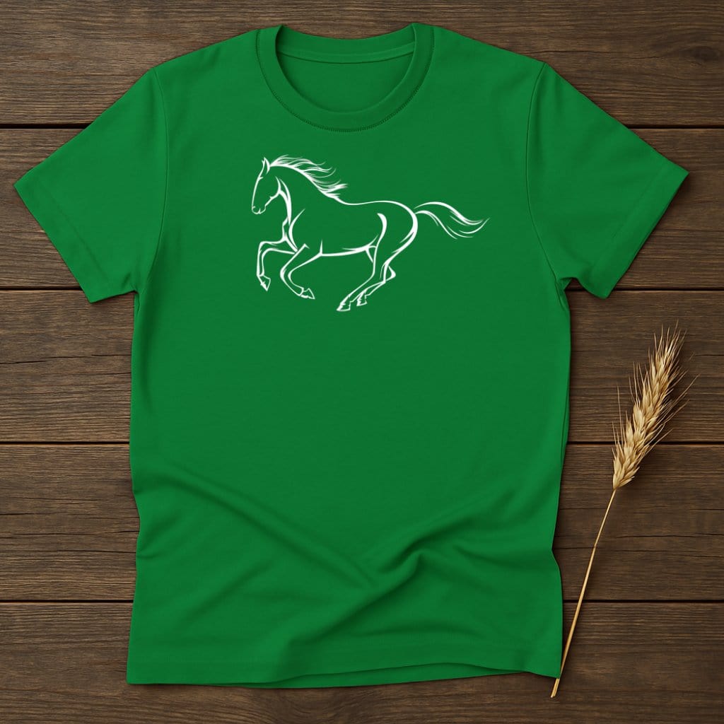 My Designs Silhouette Shirt S / Irish Green Galloping Horse T-Shirts