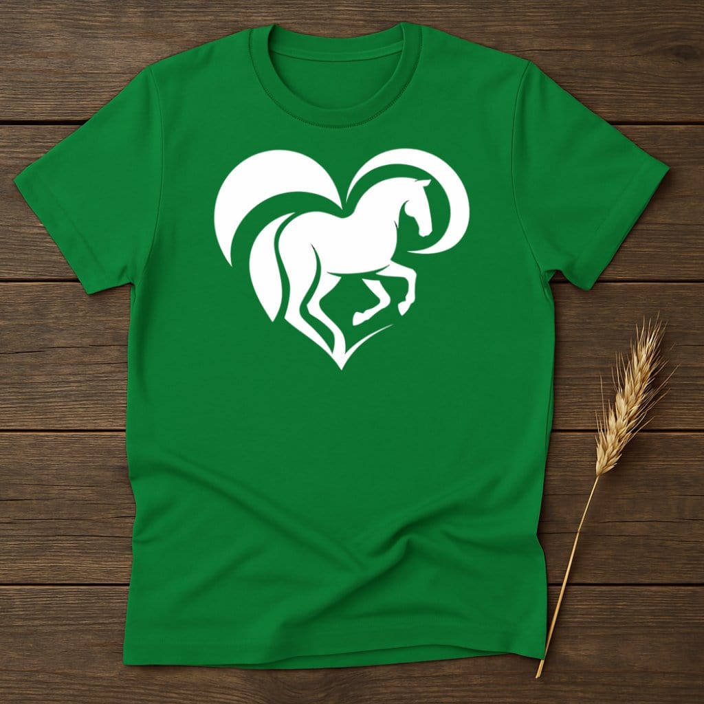 My Designs Silhouette Shirt S / Irish Green Horse Heart T-Shirts