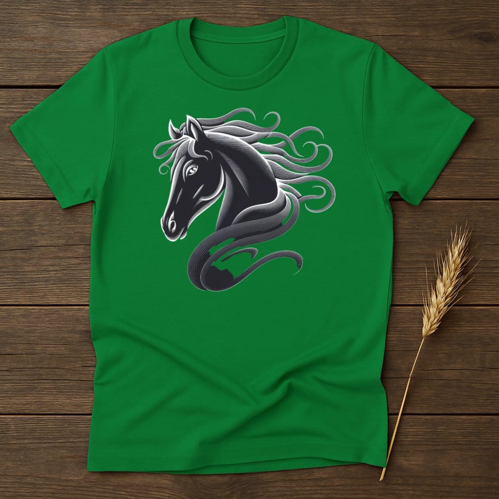 My Designs Silhouette Shirt S / Irish Green Stylish Horse T-Shirts