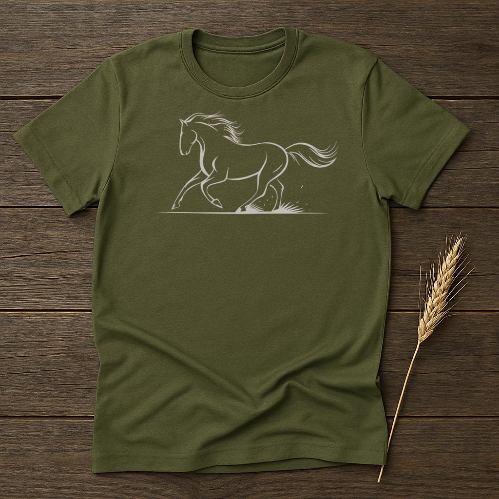 My Designs Silhouette Shirt S / Military Green Equine-Inspired T-Shirts