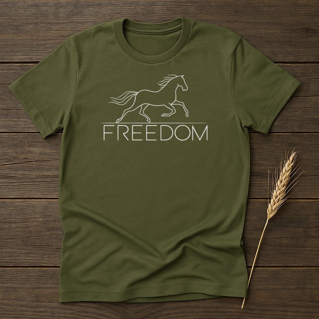 My Designs Silhouette Shirt S / Military Green Freedom Horse T-Shirts