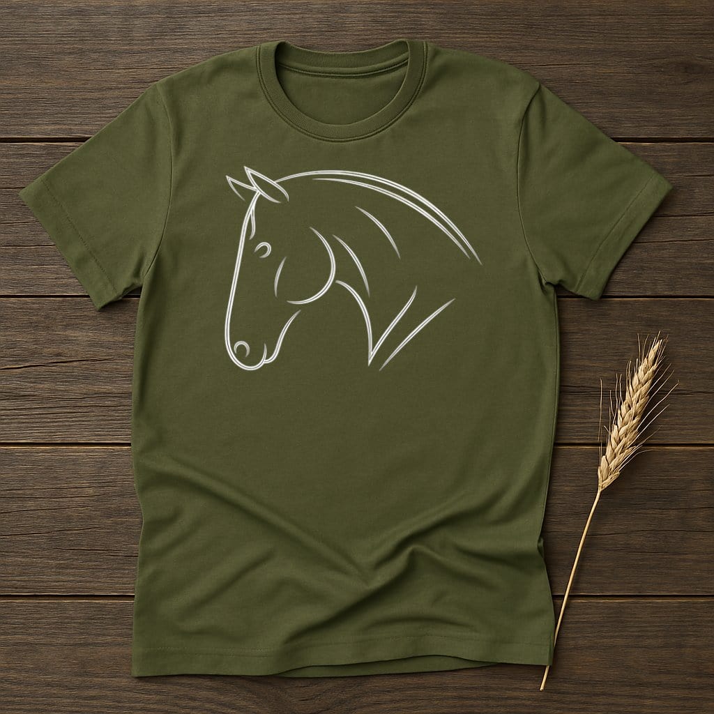 My Designs Silhouette Shirt S / Military Green Horse Graphic T-Shirts