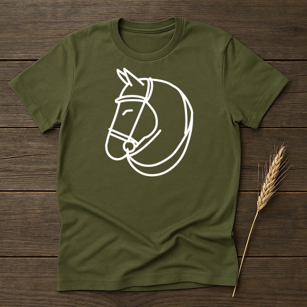 My Designs Silhouette Shirt S / Military Green Horse Head T-Shirts