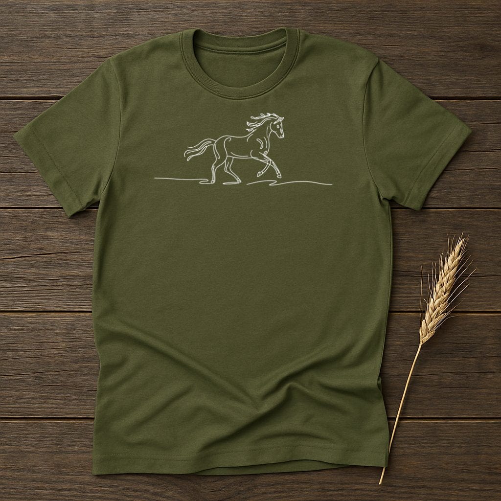 My Designs Silhouette Shirt S / Military Green Majestic Horse T-Shirts