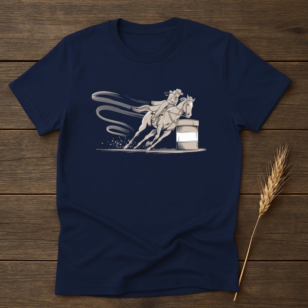 My Designs Silhouette Shirt S / Navy Barrel Racing Rodeo Graphic T-Shirts