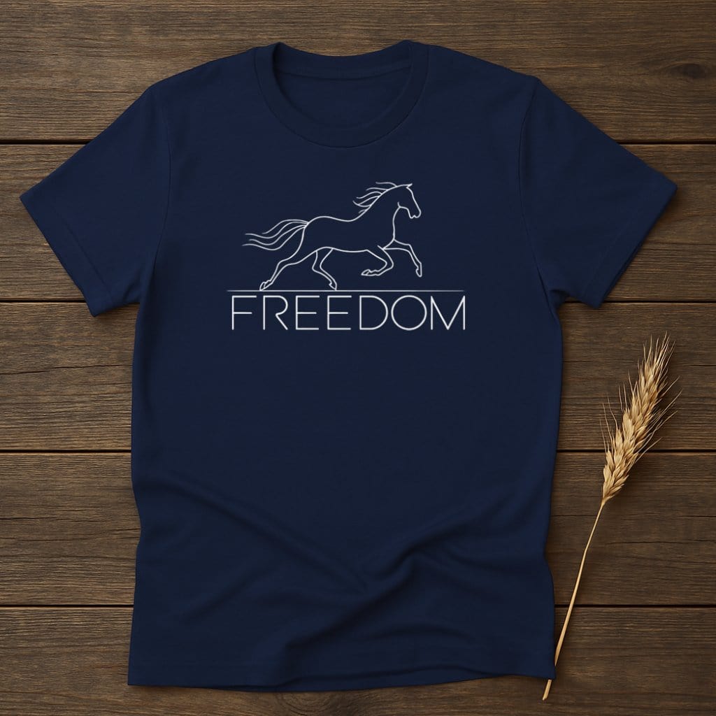 My Designs Silhouette Shirt S / Navy Freedom Horse T-Shirts