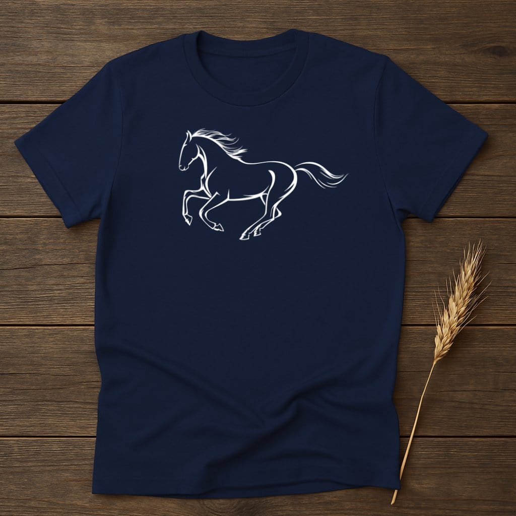 My Designs Silhouette Shirt S / Navy Galloping Horse T-Shirts