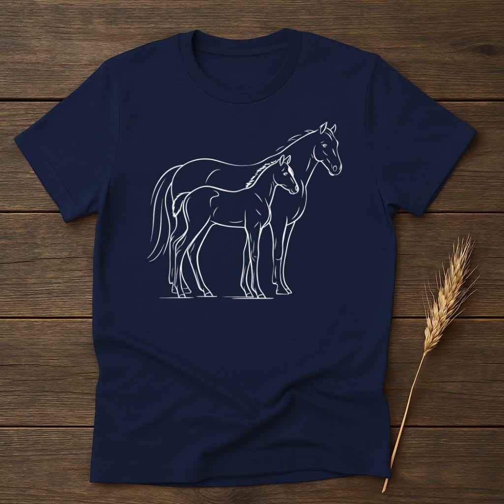 My Designs Silhouette Shirt S / Navy Horse and Foal T-Shirts