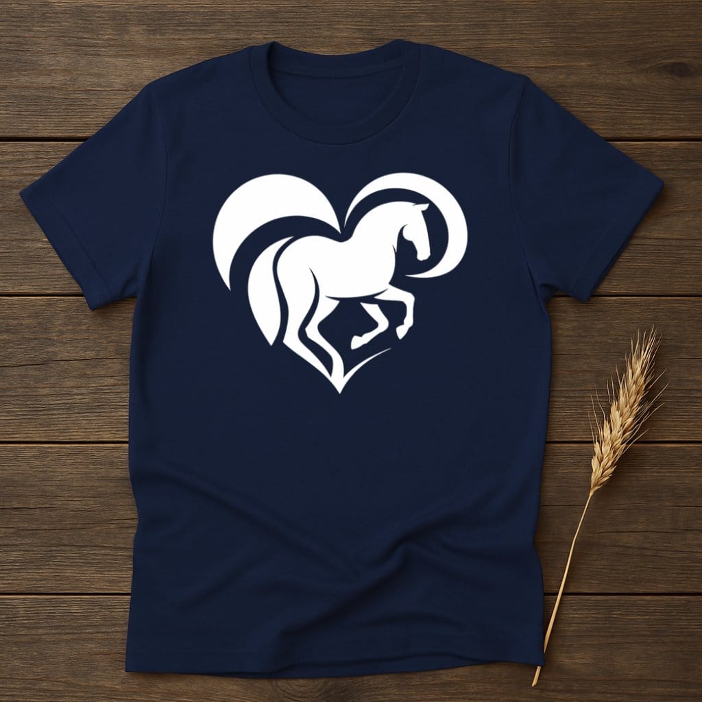 My Designs Silhouette Shirt S / Navy Horse Heart T-Shirts