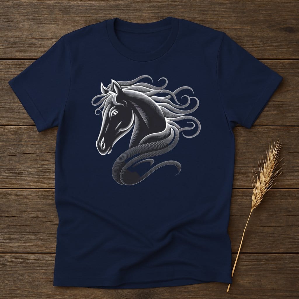 My Designs Silhouette Shirt S / Navy Stylish Horse T-Shirts