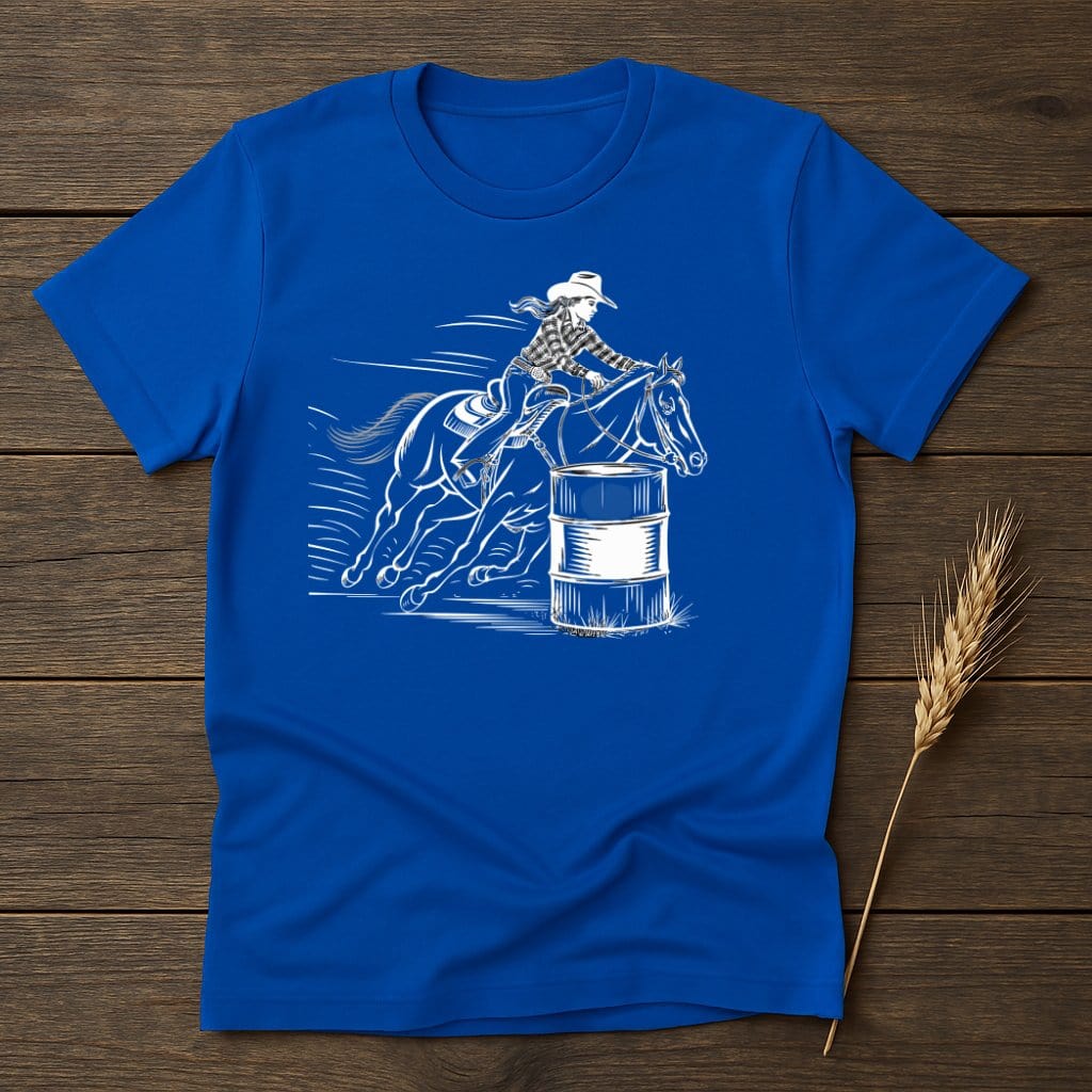 My Designs Silhouette Shirt S / Royal Barrel Racing Equestrian Horse T-Shirts