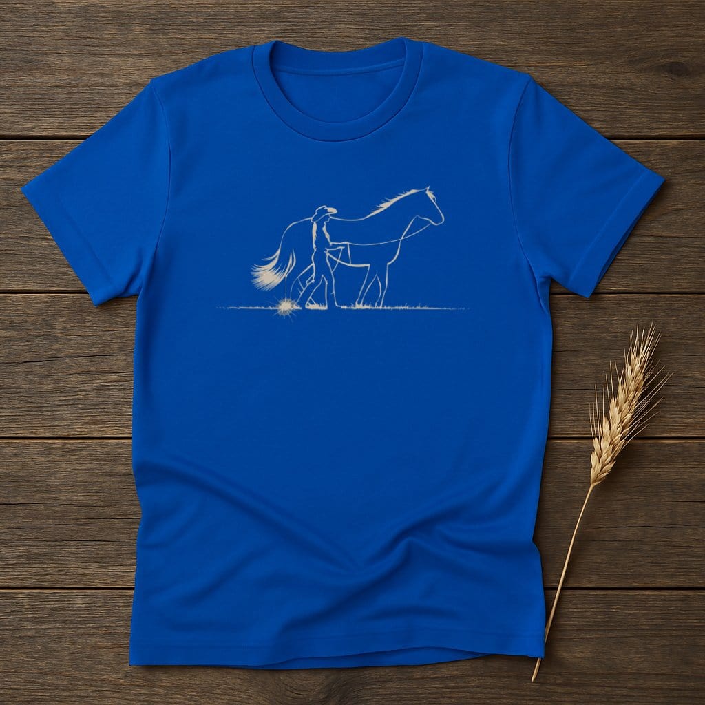 My Designs Silhouette Shirt S / Royal Cowboy and Horse Graphic T-Shirts