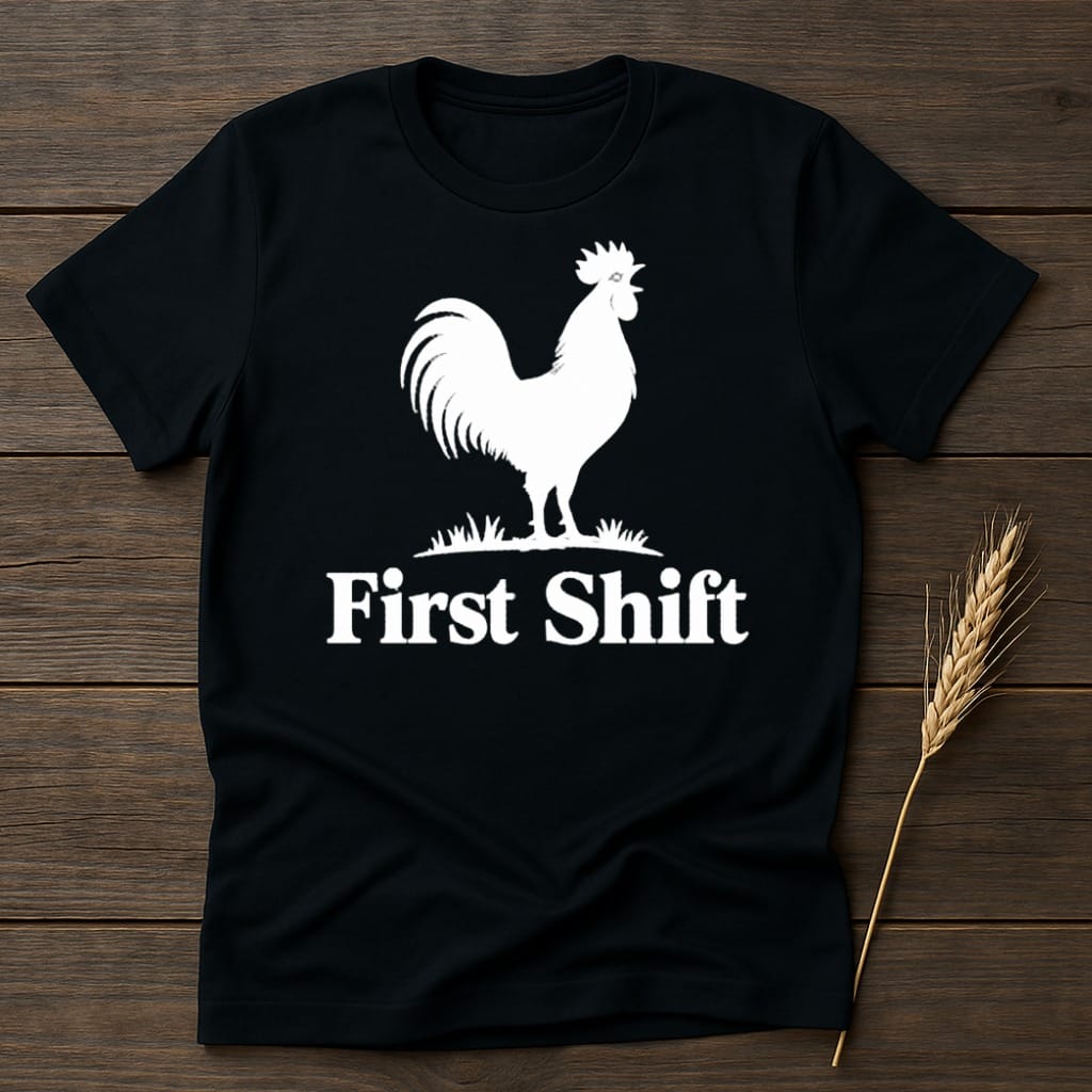 MyDesigns core_ad S / Black First Shift Rooster T-Shirt