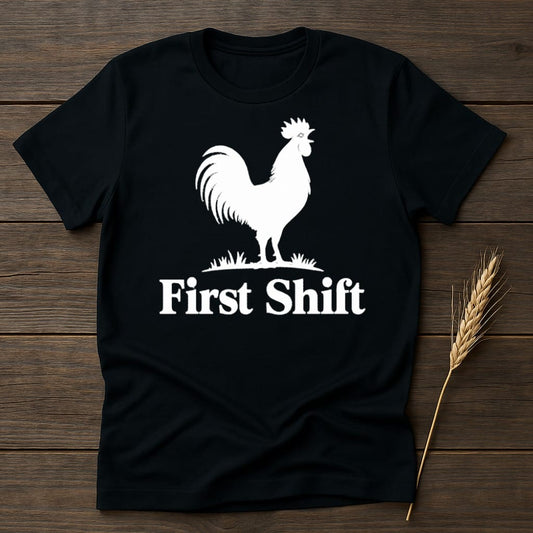 MyDesigns core_ad S / Black First Shift Rooster T-Shirt