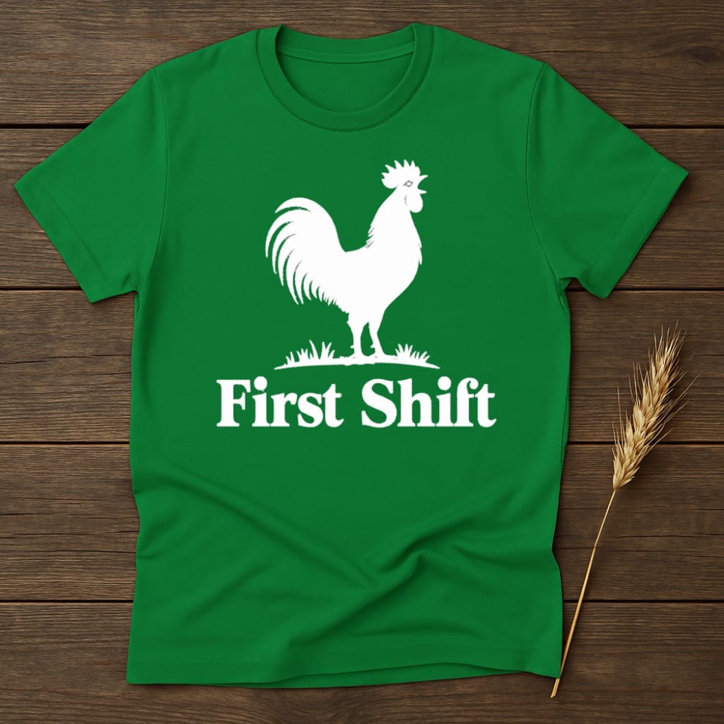 MyDesigns core_ad S / Irish Green First Shift Rooster T-Shirt