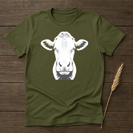 MyDesigns core_ad S / Military Green Farm Cow Silhouette T-Shirt