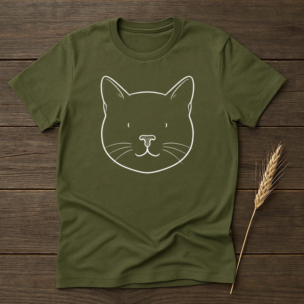 MyDesigns core_ad S / Military Green Feline Silhouette T-Shirt