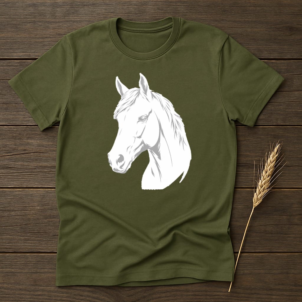 MyDesigns core_ad S / Military Green Graceful Horse Profile T-Shirt