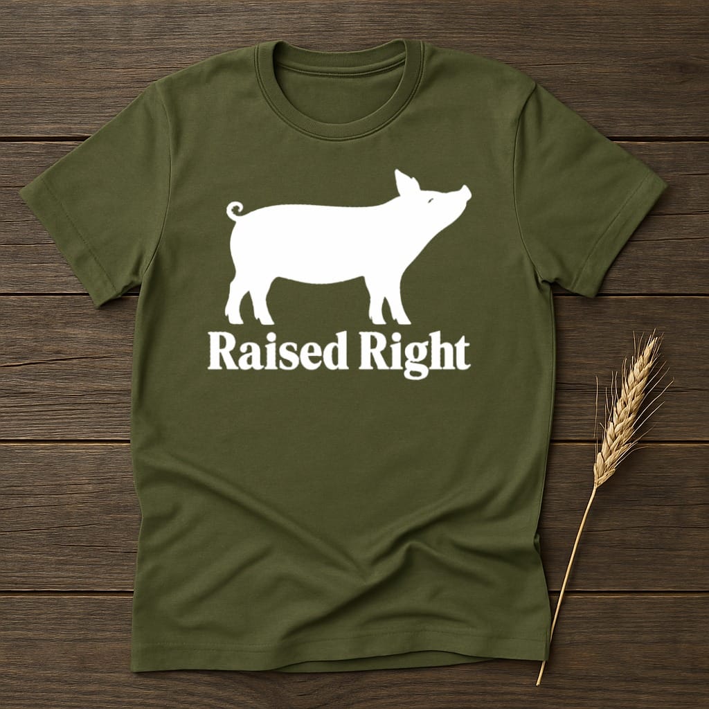 MyDesigns core_ad S / Military Green Raised Right Pig T-Shirt