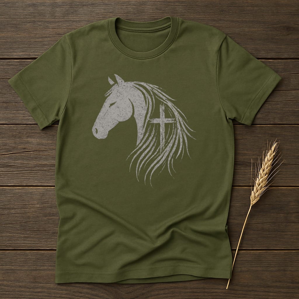 MyDesigns core_ad S / Military Green Sacred Faith Steed T-Shirt