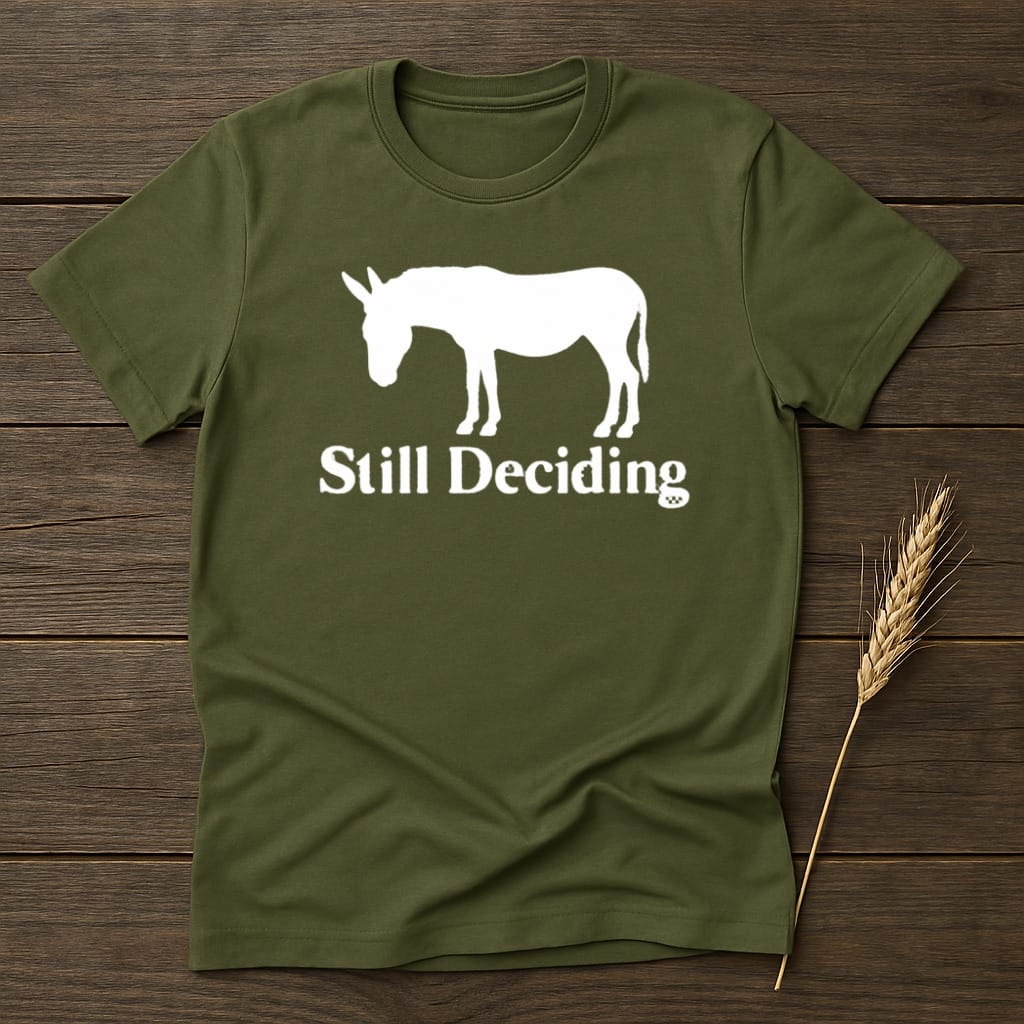 MyDesigns core_ad S / Military Green Still Deciding Donkey T-Shirt