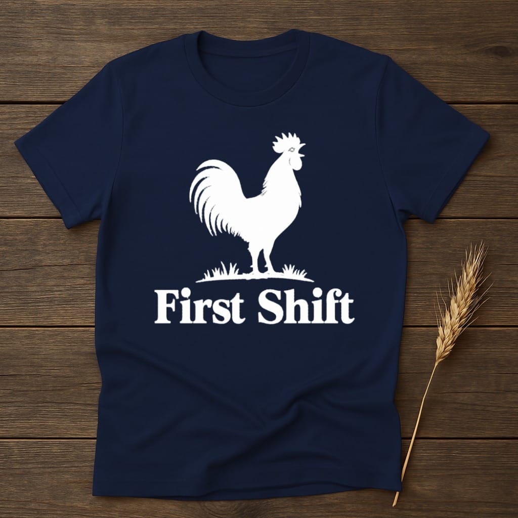 MyDesigns core_ad S / Navy First Shift Rooster T-Shirt