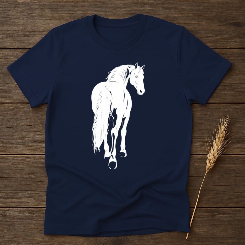 MyDesigns core_ad S / Navy Walk Away Horse Silhouette T-Shirt