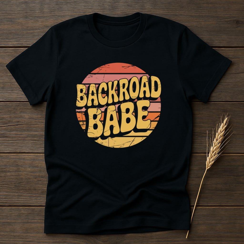 MyDesigns Physical Item S / Black Backroad Babe Retro T-Shirts
