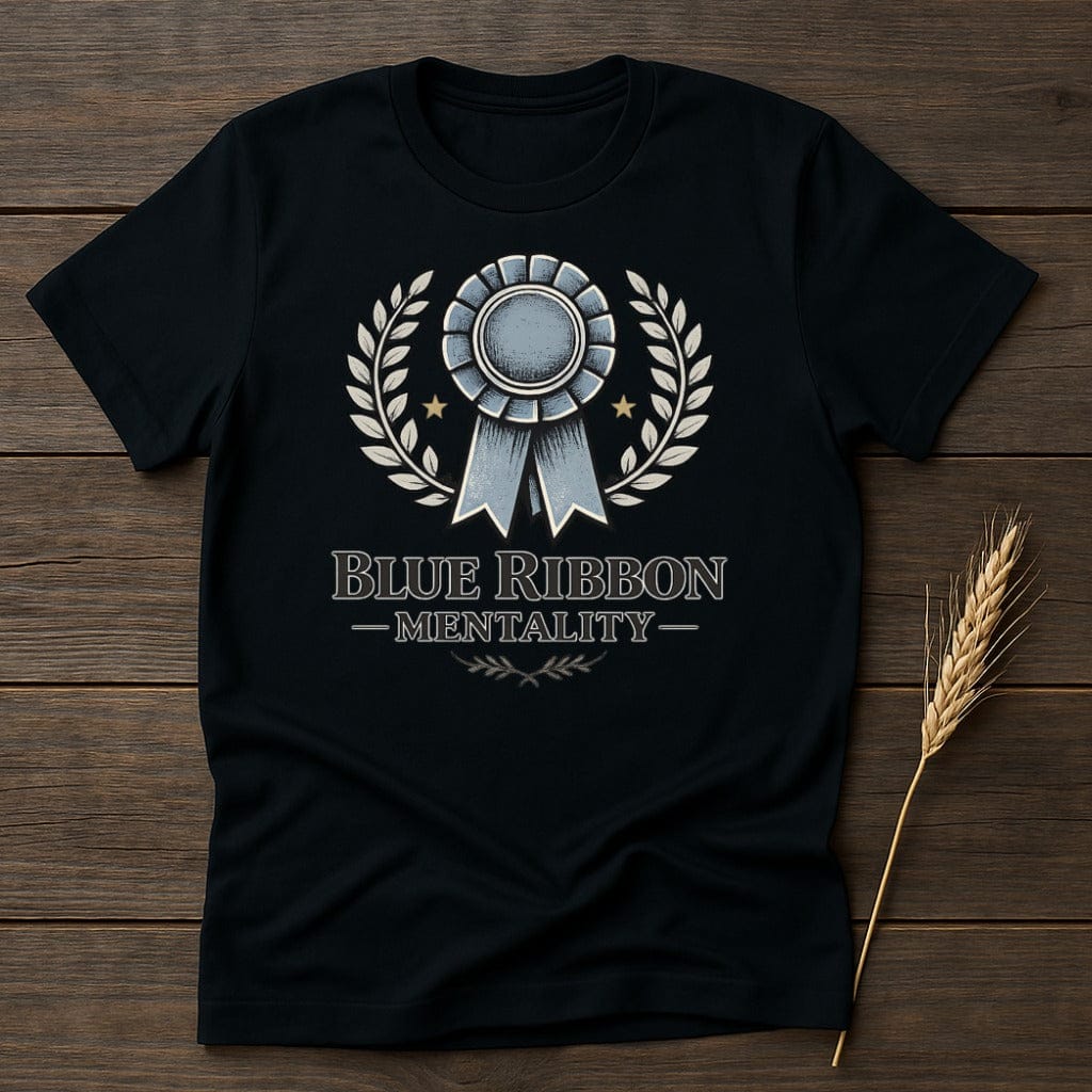 MyDesigns Physical Item S / Black Blue Ribbon Mentality T-Shirt