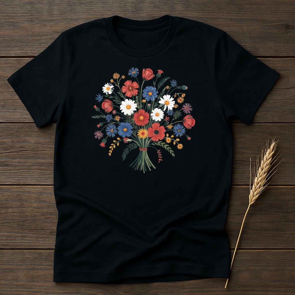 MyDesigns Physical Item S / Black Charming Bouquet T-Shirt