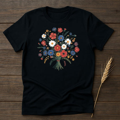 MyDesigns Physical Item S / Black Charming Bouquet T-Shirt