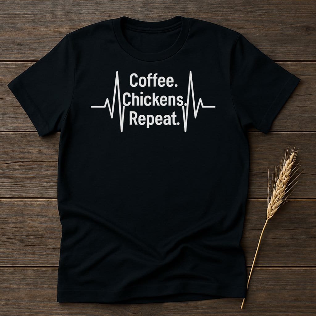 MyDesigns Physical Item S / Black Coffee Chickens Repeat T-Shirts