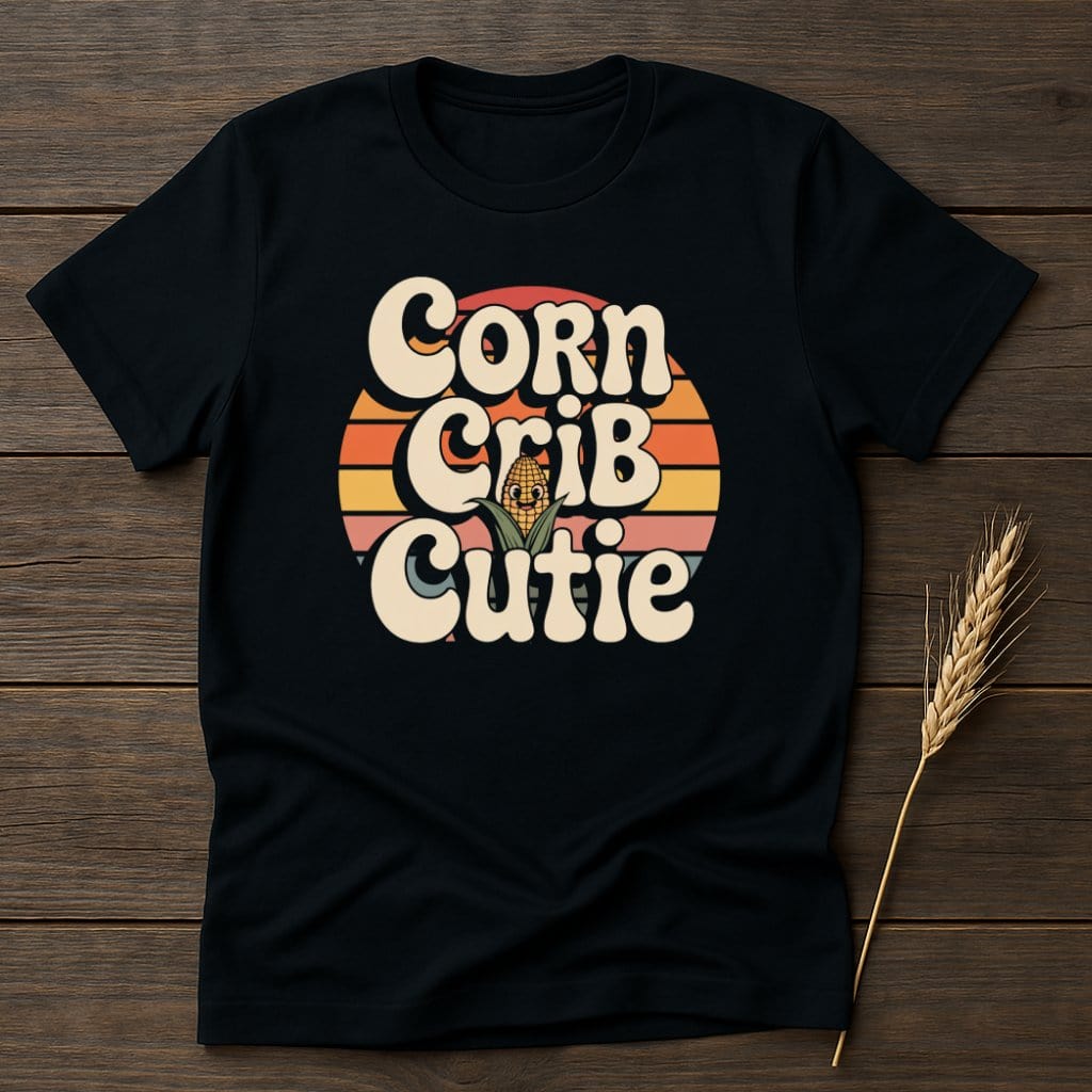 MyDesigns Physical Item S / Black Corn Crib Cutie Retro T-Shirts