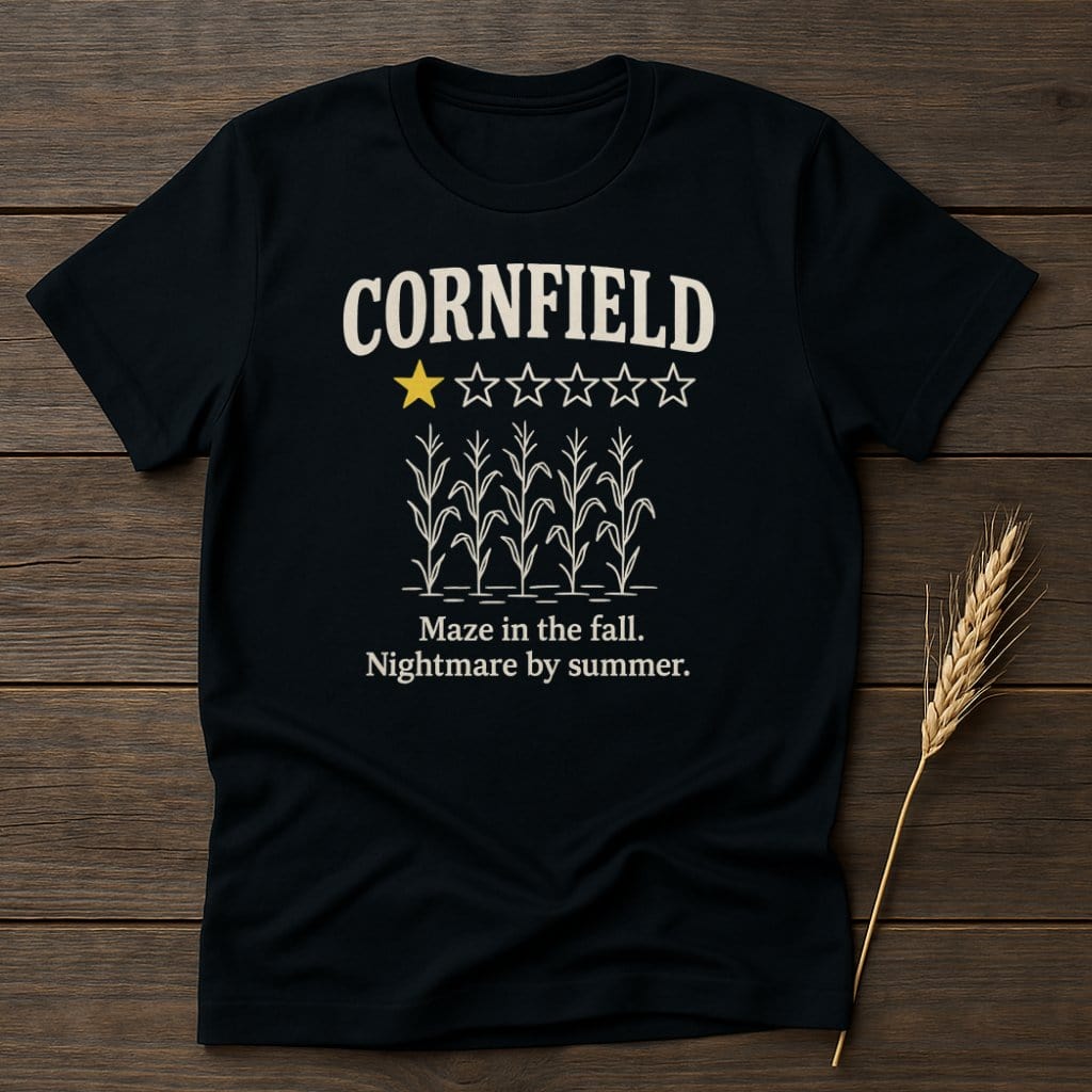 MyDesigns Physical Item S / Black Cornfield Review T-Shirt