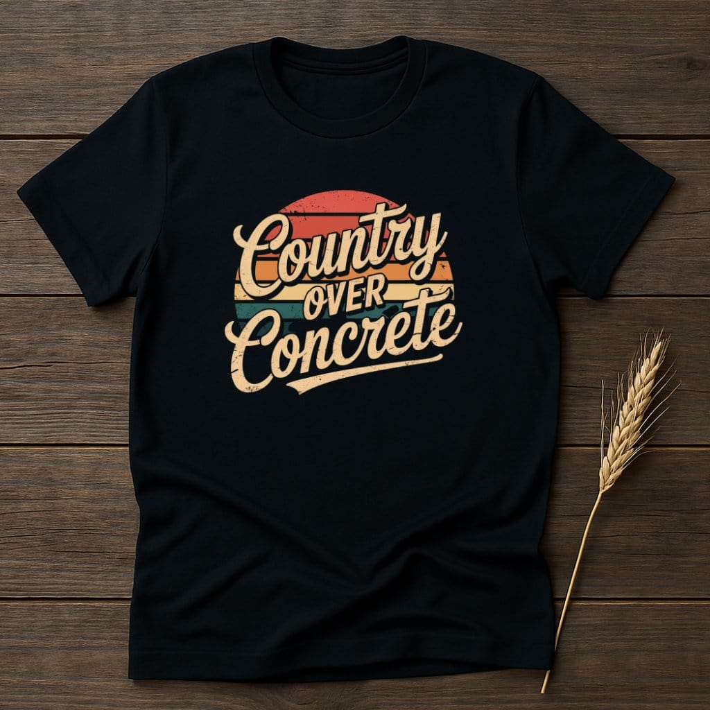 MyDesigns Physical Item S / Black Country Over Concrete Retro T-Shirts