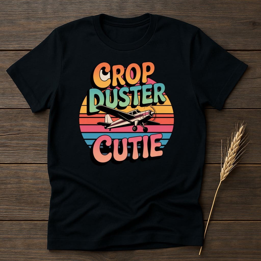 MyDesigns Physical Item S / Black Crop Duster Cutie Retro T-Shirts